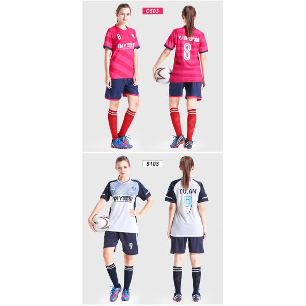 Women's soccer wear Sports suit Customized logo girls short sleeve primary and middle school students match training team jersey