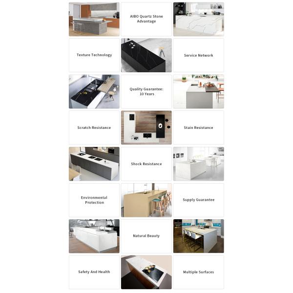 Engineering Super White Artificial Quartz Kitchen Countertop With SGS NSF