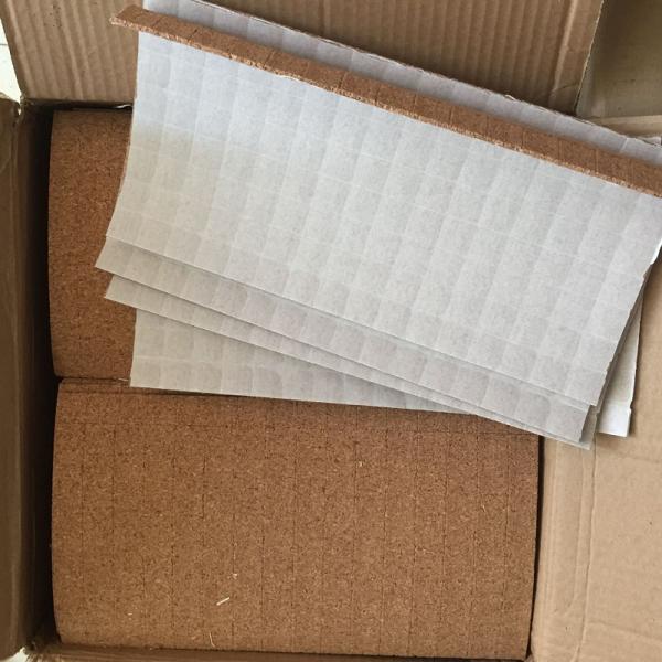 Customized Size 18*18*3+1mm Cork Pad On Rolls For Glass Shipping Separator