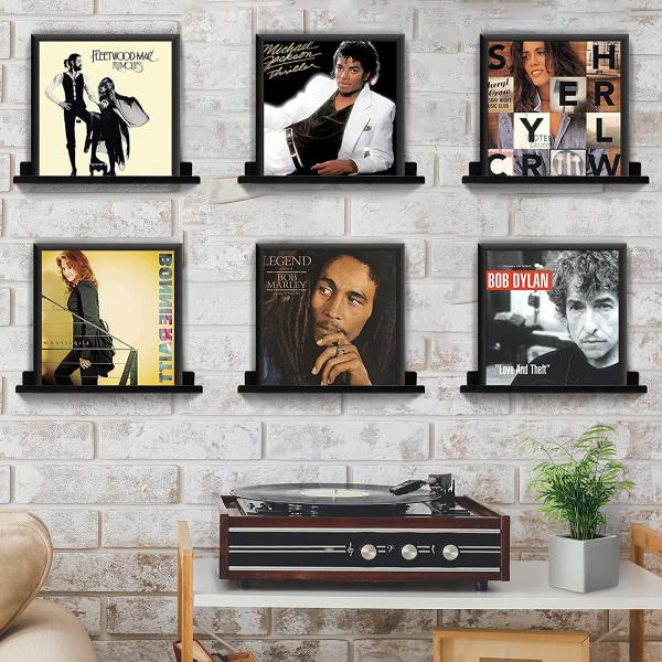 Records Decor Floating Shelves Vinyl record wall display Record Shelf Album Frames
