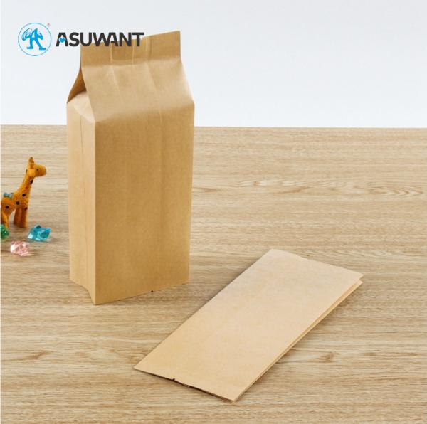 Quality 110-130mic 5lb Kraft Paper Valve Side Coffee Gusset Bag for sale