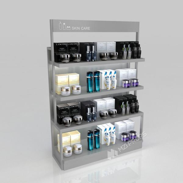 GDR03-CB-06 Side Cabinet End Bracket with Transparent Tempered Glass and Adjustable Shelves for Specialty Beauty Stores