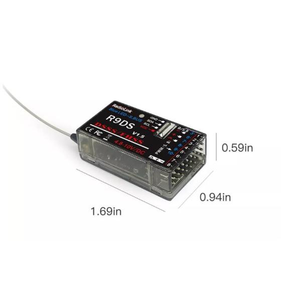 AT9S PRO 10/12 Channels 2.4GHz RC Radio Transmitter and Receiver R9DS Remote Controller for Fpv Racing Drone