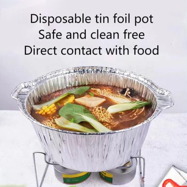 5300ml Disposable Cooking Pie Pot Large Aluminum Foil Pot Round Baking Container For Hot Pot
