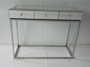 Three Drawer Mirror Tables Furniture Strong Stainless Steel Material