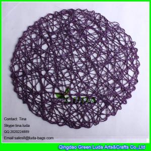China LUDA hollow placemats purple paper straw placemats and table runner sets on sale