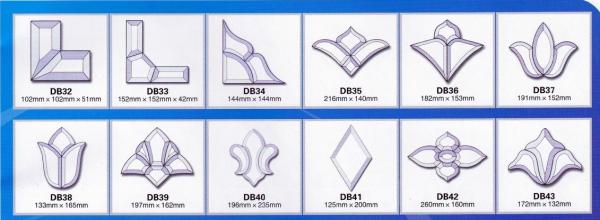 Quality 0.5cm Stained Beveled Glass Clusters Bevel Sets Transparent Upscale for sale