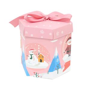 Buy cheap Pink Cardboard Toy Box Customized Size With Cartoon Snowman Pattern product