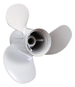 White 3 Blade Boat Propeller , Yamaha Replacement Propellers SGS TUV BV Listed