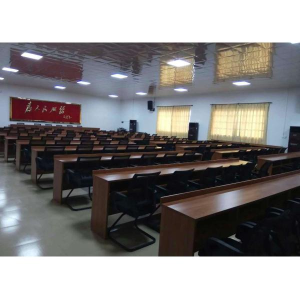 Golden Teak Color Office Training Tables Melamine Laminated Free Combination