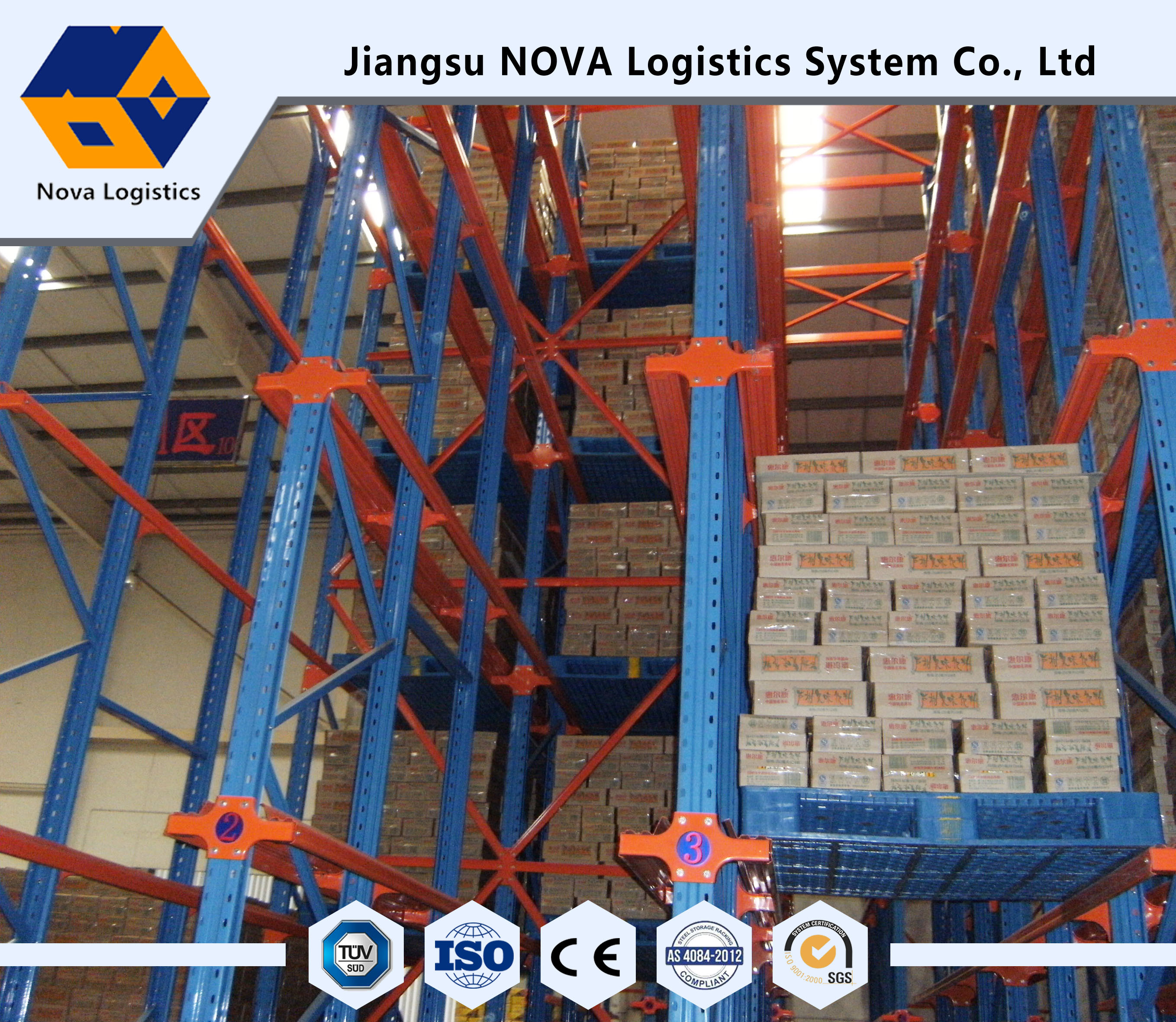 Q235 / 345 Warehouse Storage Drive In Pallet Racking Drive Through Racks For Cold Room