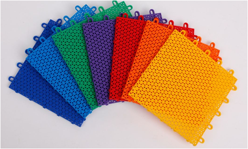 Kindergarten PP Interlocking Sports Flooring , 18mm Polypropylene Interlocking Tiles