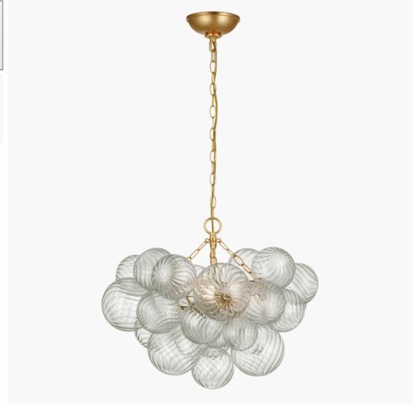 Talia Small Ceiling Light Chandelier Dining Room Plug In Brass Crystal