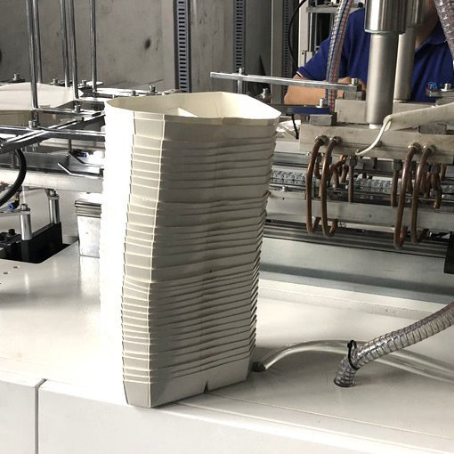3KW Lunch Paper Bowl Making Machine Multi Grid With Motor Electrical Pneumatic Bearings CHJ-G