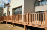 Durable Solid Plastic Garden Fence Panels , Balcony / Corridor Composite Wood