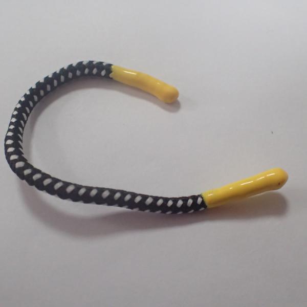 Quality Polyester Black Braided Drawstring Cord Round Silicone Head for sale
