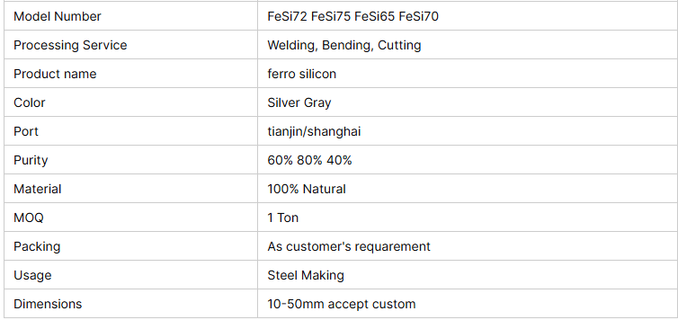 Metallurgical Material Ferro Silicon/ Ferro Silicon 72%/Ferro Silicon 10-50mm