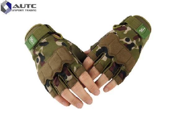 Quality Fingerless Army Tactical Shooting Gloves Microfibre Wear Resisting Reinforced for sale