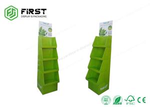 China Customized Products Corrugated Floor Display Shelf , Supermarket Cardboard Display Stand on sale