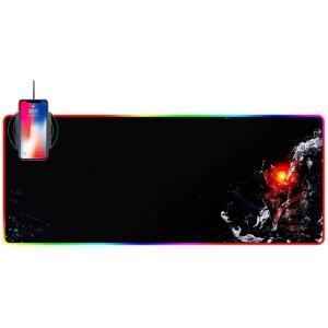 LED PU 15W Wireless Charging Keyboard Mat Soft  Extended Mousepad