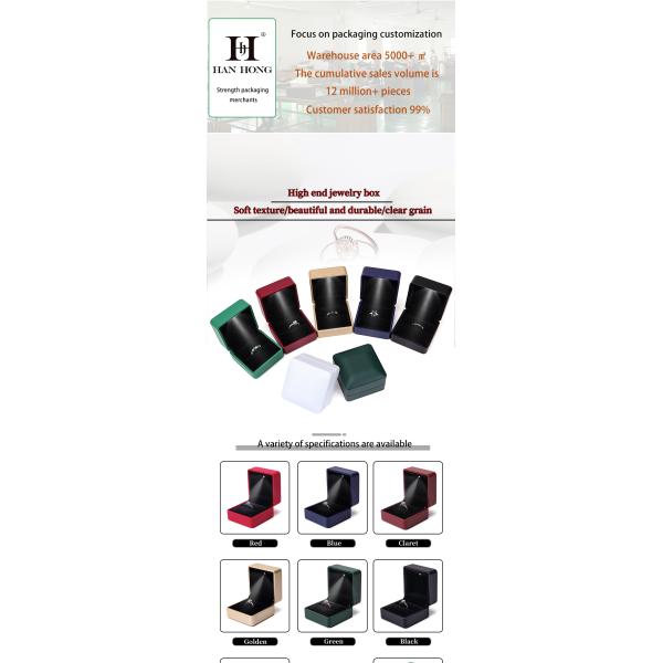 Custom Logo Silk Screen Print Jewelry Package with Rounded Red Leather by Hanhong