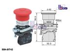 Red Mushroom Button Switch / Mushroom Emergency Stop Button Switch SB4-BT42