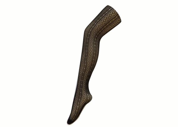 Quality Jacquard  Pattern  Stretchy  Fishnet Black Pantyhose Snagging Resistance for sale