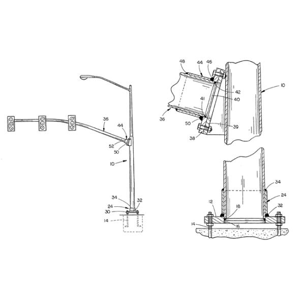 Conical / Round 5m Powder Coating Galvanised Steel Pole For Traffic System