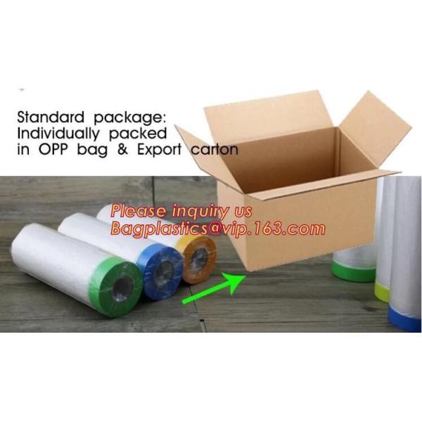 pre-taped paintable car masking film,auto paint solution HDPE masking film,1500*2300mm Masking Film Tape Roll Self Adhes