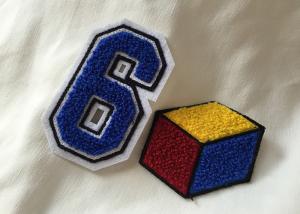 China Personalized Embroidered Number Patches , Iron On Embroidered Letter Patches on sale