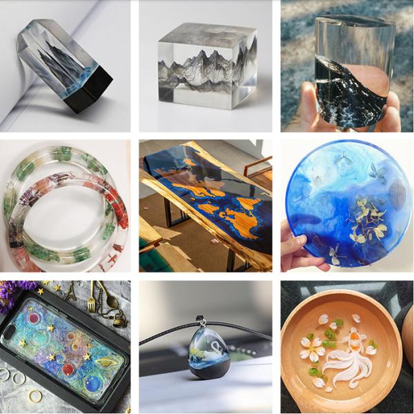 Mix Ratio 3:1 Anti Yellowing Deep Pour Crystal Clear Epoxy Resin For Wooden Works