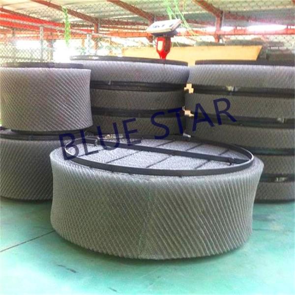 Stainless Steel Knitmesh Demister , Round / Rectangle Mesh Pad Mist Eliminator