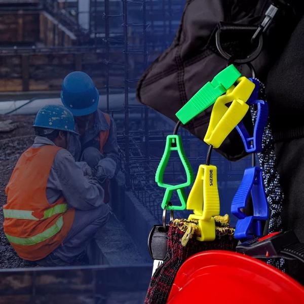 Plastic Glove Clips Multi-Color Custom Logo Safety Interlock Clips for Labor Work