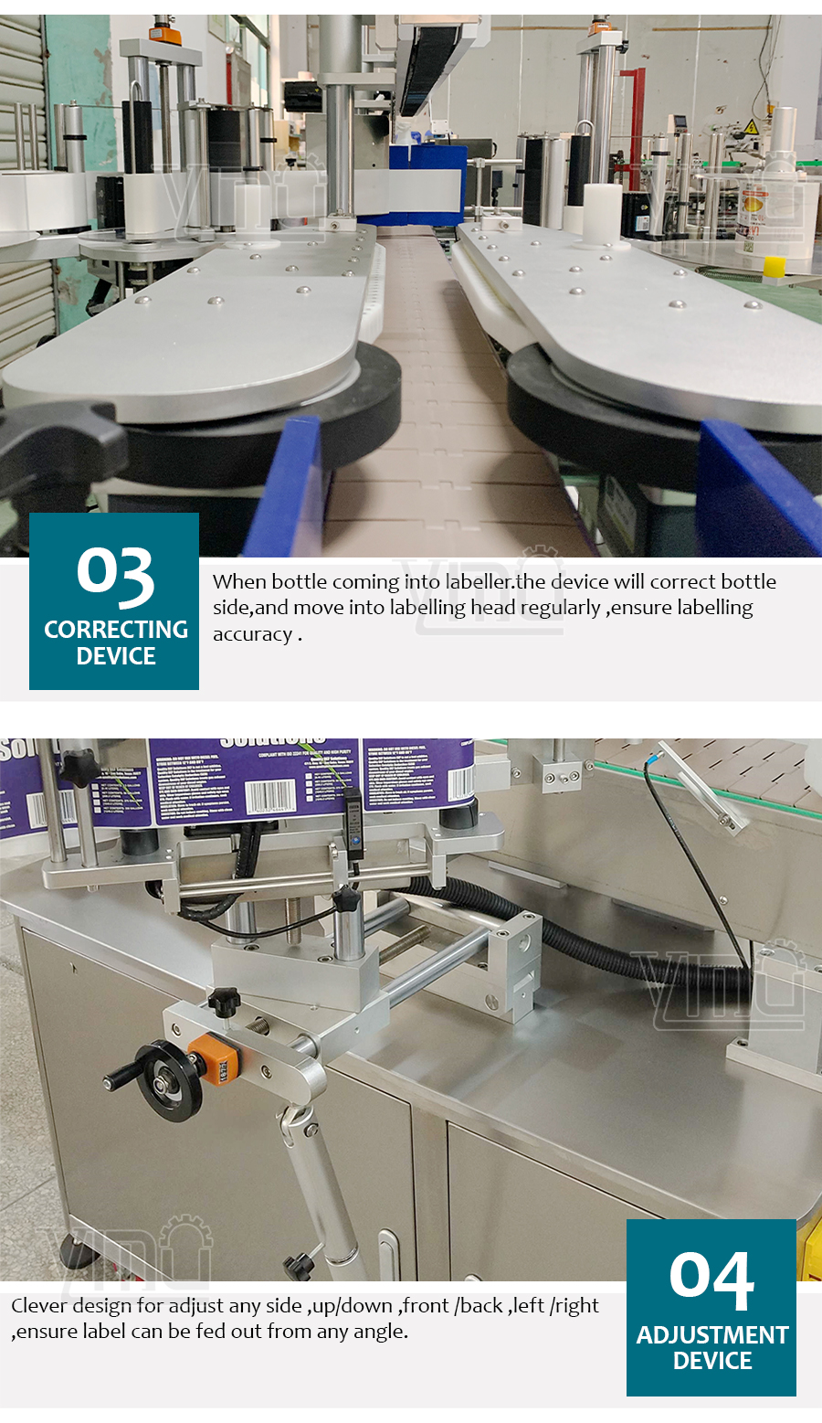 YIMU YM620 Double Sides Flat Square Bottle Labeler Automatic Labeling Machine for Lubricating Oil Bottles