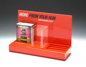 China Fashion  Retail Display Brochure Name Card Holder  Red Acrylic 460*200*280  mm on sale