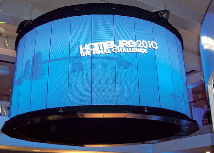 Round Circle Flexible Scrolling Led Display 1920Hz Curved Video Wall