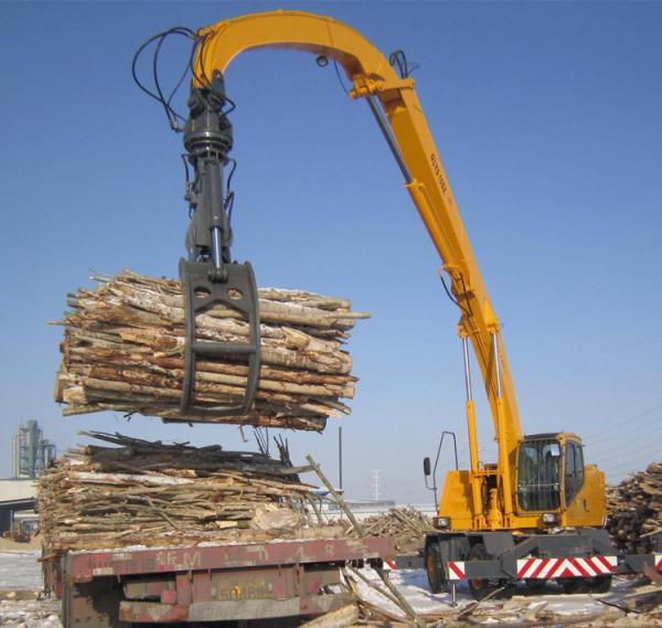 Quality Folding Arm 23 Ton Material Handling Machine Hydraulic Wheeled Material Handler for sale