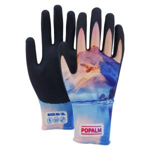 Lightweight Landscape Print Gloves Unisex Fit 15g Knit Latex Palm For Garden Diy Tasks
