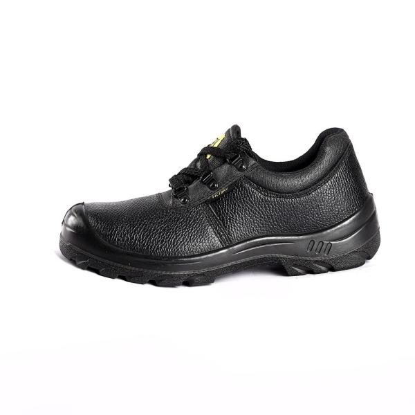 Quality Upper Nylon Tongue EVA Insole Brand Comfortable Steel Toe Shoes Lace Up Basic Embossed Cow Leather for sale