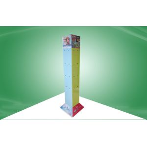 Four Face Show Rotating Cardboard Display Stands With Plastic Hook