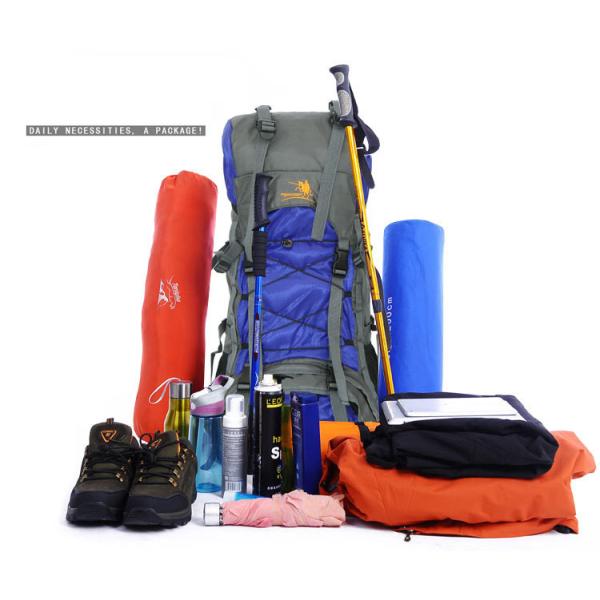 Blue 60L Waterproof Camping Backpack BSCI Mountain Climbing Backpack