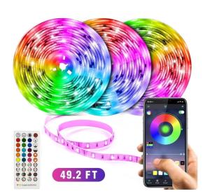 Buy cheap Adjustable Brightness RGBIC LED Light Strip With Music Sync Timer Customized product