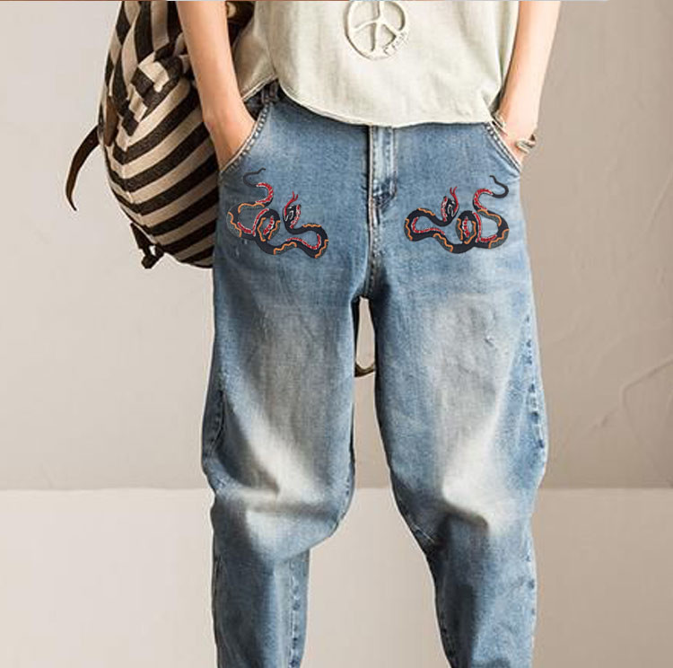 Smooth Edge 7x10cm Snake Iron On Patches For Jeans Decorative