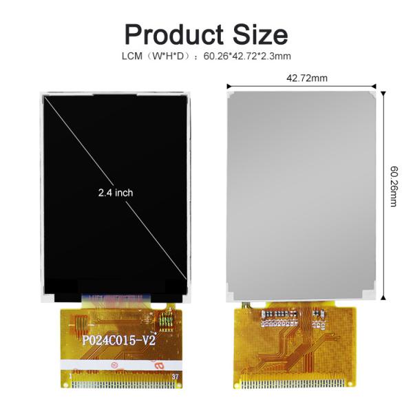 Polcd 300 Nits Tft Screen 65K 2.4 Inch Tft Lcd Ili9341V 16 Bit