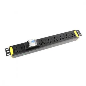 Buy cheap 1U 6 way Cabinet PDU with Earth Leakage protection 250V, 16A Universal product