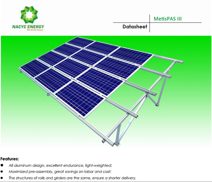 Solar Panel Racking Systems Pre-Assembly Solar Power Ground Mounting Structure Solar Mounting Rack