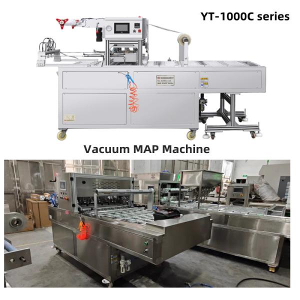 Quality Linear Automatic MAP Tray Sealing Machine Modified Atmosphere Packaging Equipment for sale