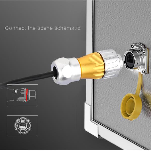 Metal Cover 8p8c Panel Mount Ethernet Modular Jack Metal Shielded Network CAT5 DH-24-RJ45 Connector
