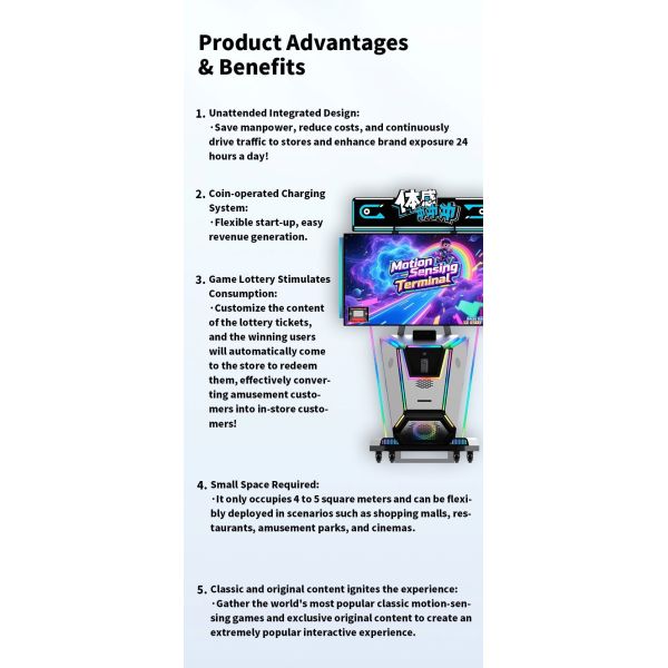 Single Unit Solution Motion Sensor Game Machine No Extra Parts Needed