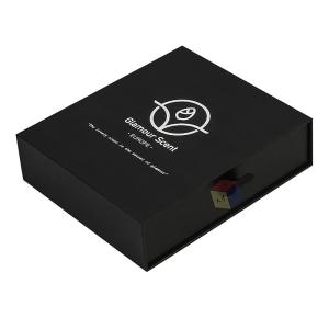 China Black Sliding Drawer Paper Lip Gloss Packaging Box Custom Print With Foam Insert on sale